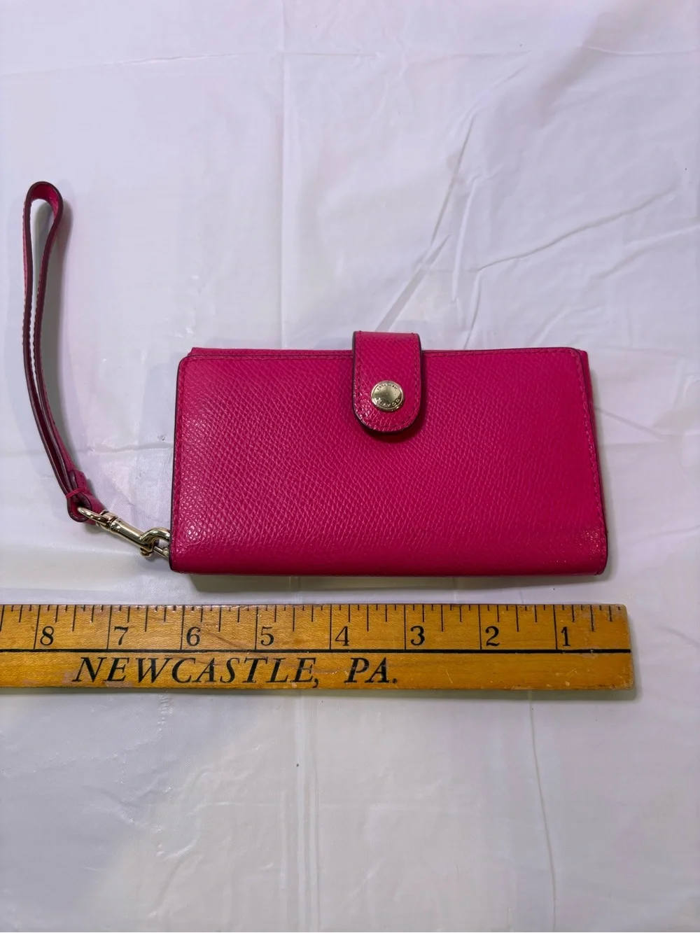Coach Hot Pink Leather Wristlet Card Holder